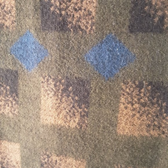 🌞 Hunt Club Cashmink Scarf, Plaid Tan Brown Blue, Oblong - Picture 4 of 5